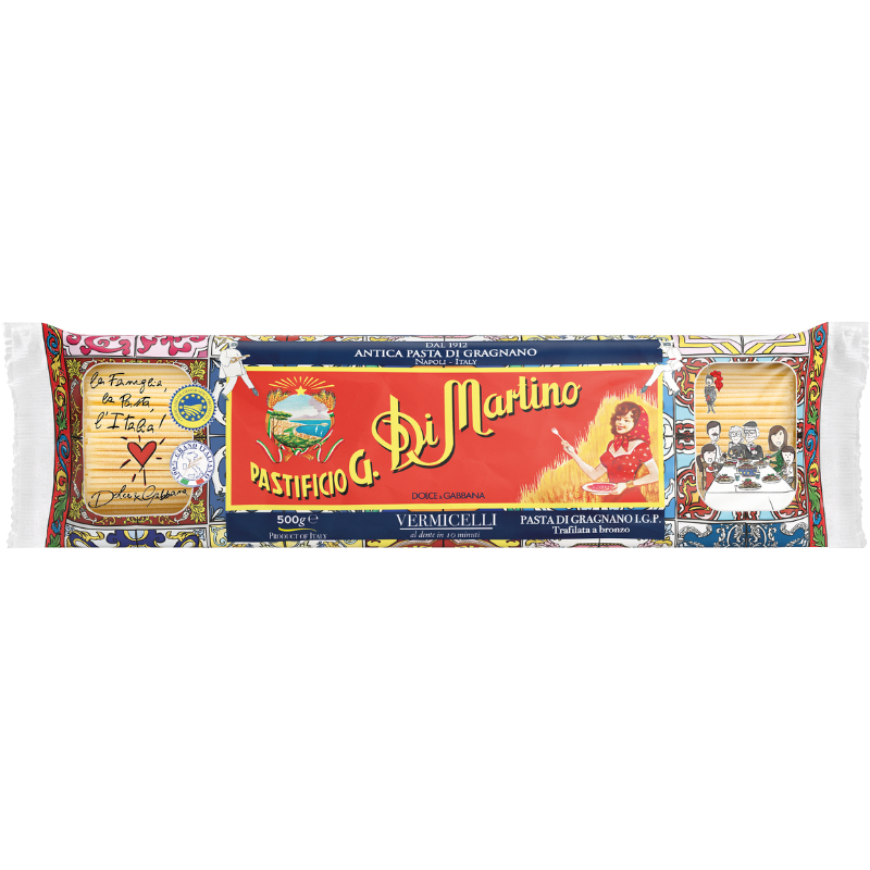 ดีมาร์ติโน่ พาสต้าเวอร์มิเชลลี 500 กรัม - Vermicelli pasta from Italy 500g Pastificio G. Di Martino brand
