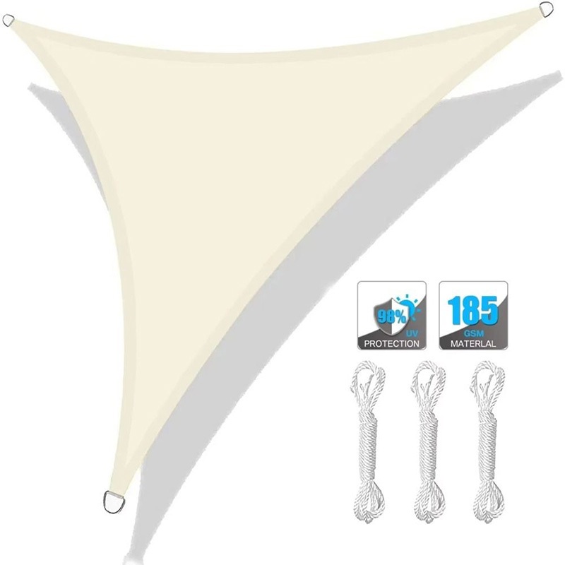 ผ้าใบกันแดด 420D ทรงสามเหลี่ยมกันน้ำแบบอ็อกซ์ฟอร์ด ผ้าใบกลางแจ้ง sun sail shade ตาข่ายบังแดด