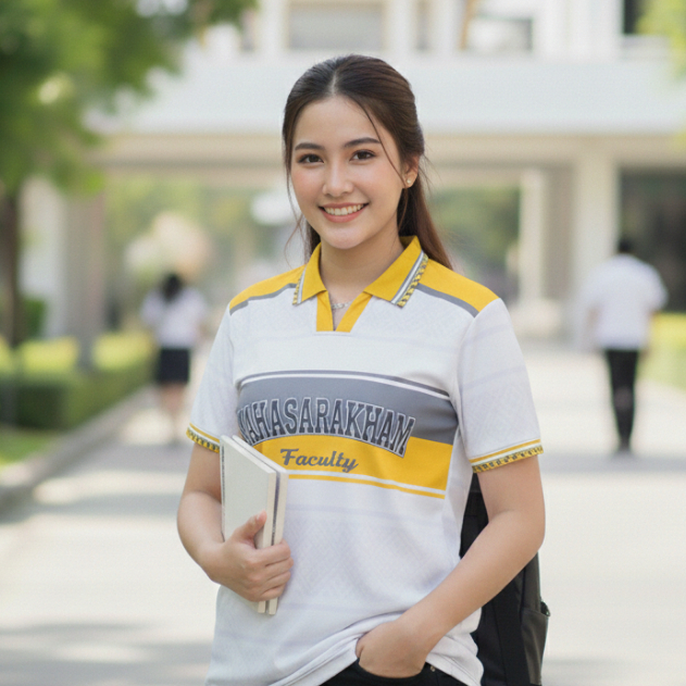 เสื้อม.มหาสารคาม ใส่ ชื่อ เบอร์ ชื่อคณะ ฟรี! Mahasarakham University Custom Shirt ผลิตใหม่ แชทเข้ามาแจ้งข้อมูล