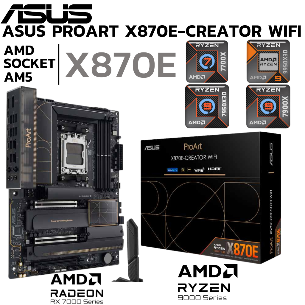 MAINBOARD (เมนบอร์ด) ASUS PROART X870E-CREATOR WIFI - AMD SOCKET AM5 DDR5 ATX