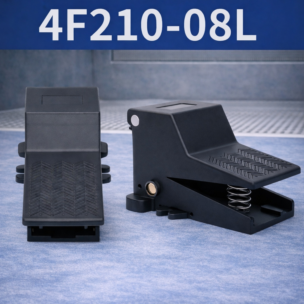 วาล์วเท้าเหยียบลม 4F210-08L Foot Switch Valve เเบบล๊อคตัวเอง