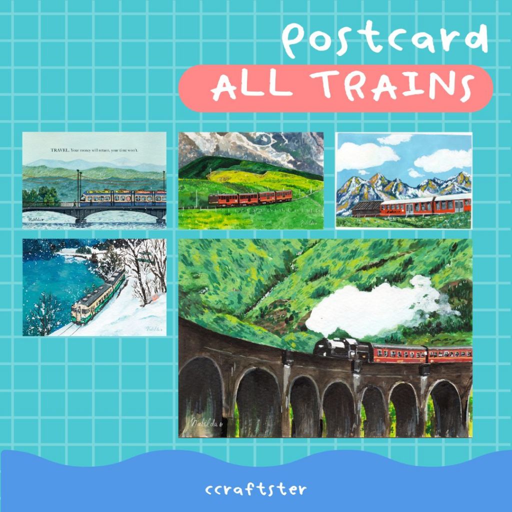 ccraftster - โปสการ์ด โปสการ์ดลายรถไฟ ลายรถ ภาพวาด ภาพวิว โปสการ์ดวิว ภาพแต่งห้อง ของแต่งห้อง