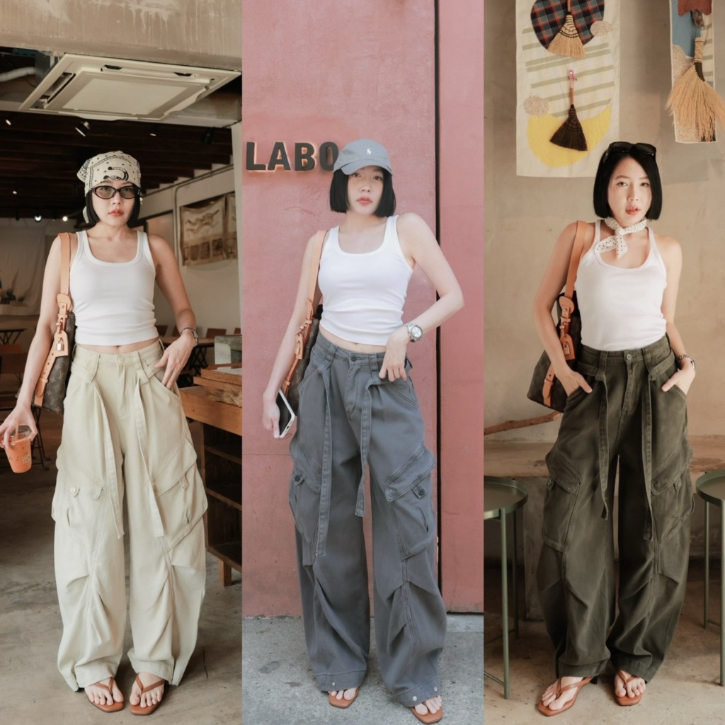 Baggy Cargo pants กางเกงคาร์โก้ขาโค้ง TAG FSY 🇰🇷