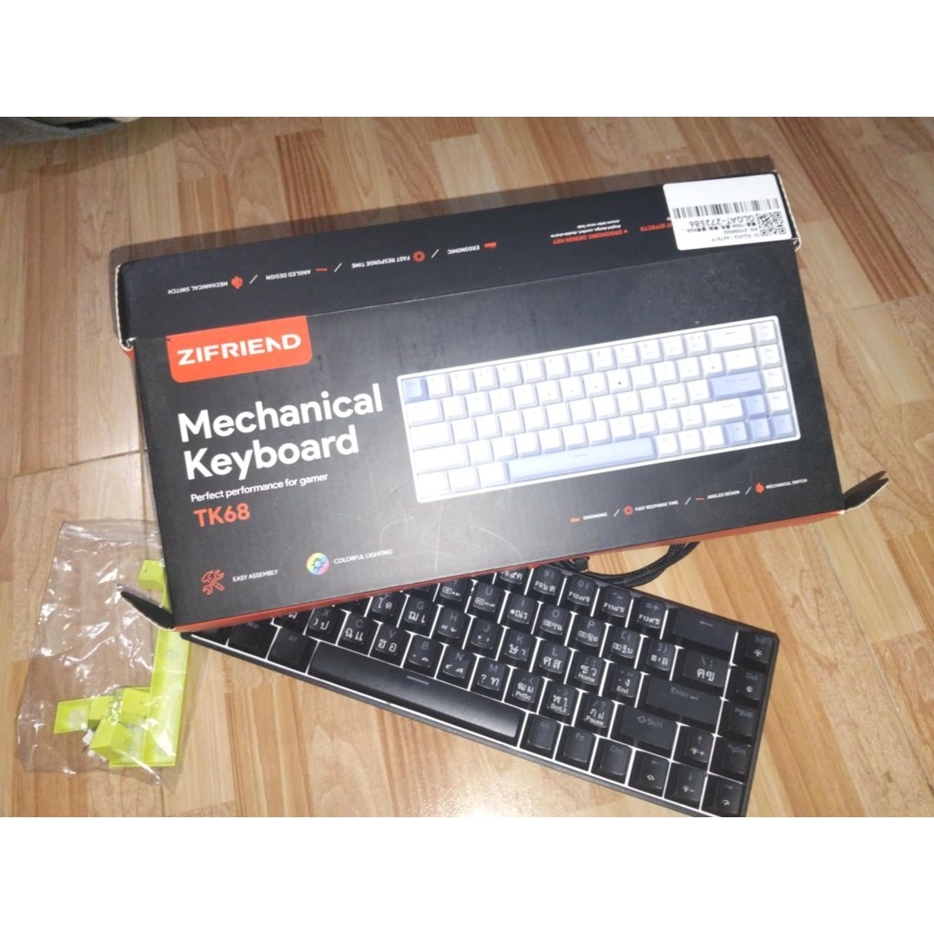 คีย์บอร์ด ZIFRIEND TK68 บลูสวิตเปิดไฟได้ ใช้งานน้อย