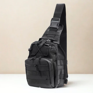 CAMO 600D กระเป๋าคาดอก สีทราย กระเป๋าสะพายข้าง ทหาร แคมป์ปิ้ง เดินป่า