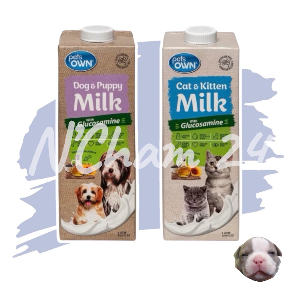 PETS OWN 1000 ml (เพ็ทส์ โอน) นมพร้อมดื่มแลคโตสฟรี สำหรับสุนัขแมวทุกช่วงวัย