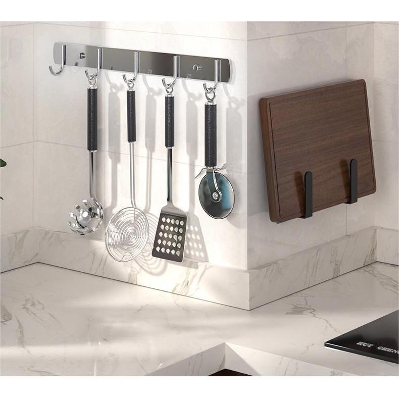 ราวตะขอ ราวแขวน อเนกประสงค์ สแตนเลส 304 แบบ 8 ตะขอ ความยาว 43 ซม. Stainless Steel 304 Multipurpose Hook, 8 hooks, 43 cm - รูปที่ 5