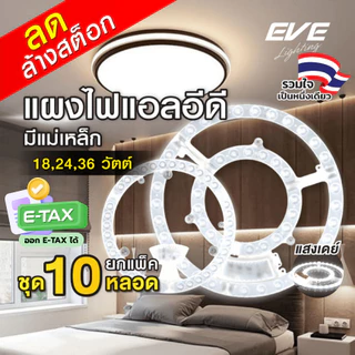 ( แพ็ค 10 ดวง ) แผงไฟ แอลอีดี LED ขนาด 18W 24W 36W แสงขาว เดย์ไลท์ 6500K