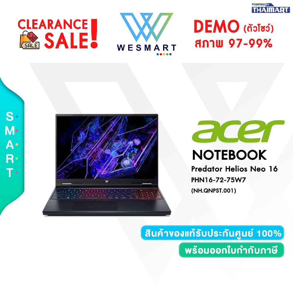 #Demo Acer Predator Helios Neo 16 PHN16-72-75W7(NH.QNPST.001) Intel Core i7-14700HX/Windows 11 H/War