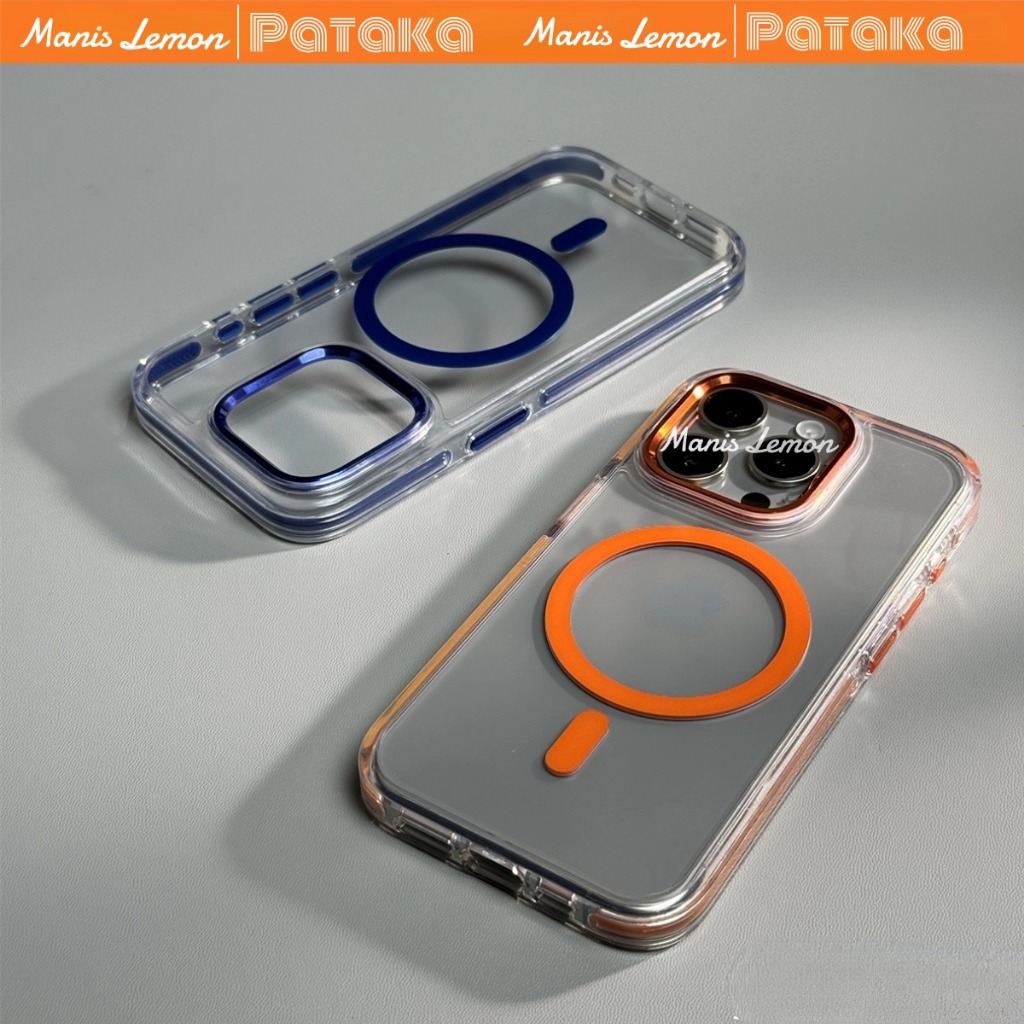 Manis Lemon Air กันชน Magnetic Case for iPhone 15 14 13 12 Pro Max Plus แม่เหล็ก ซองใส่โทรศัพท์ เคส 