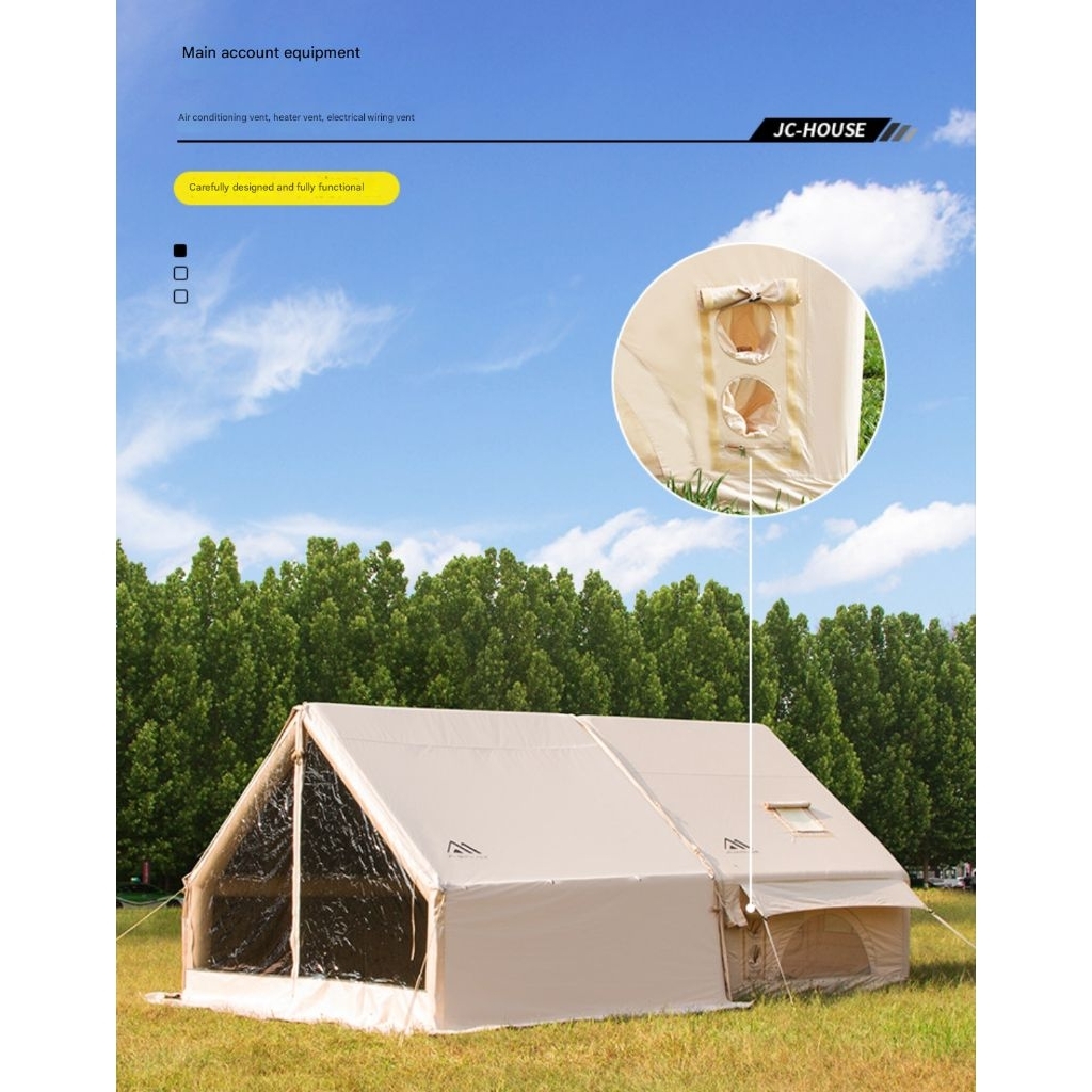 JC&House 6.3+7.2 เต็นท์เสาลม 2ห้อง ผ้าแคนวาส