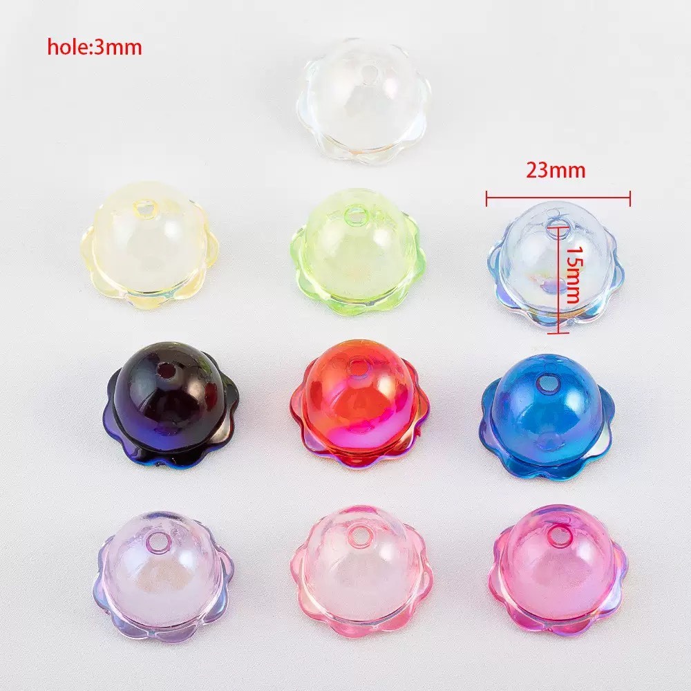 ลูกปัด แมงกระพรุน ใส ขนาด 15*23mm งานสวยน่ารัก มีรูร้อย อุปกรณ์เสริมงานฝีมือ diy หรือ ทำเครื่องประดับต่างๆ