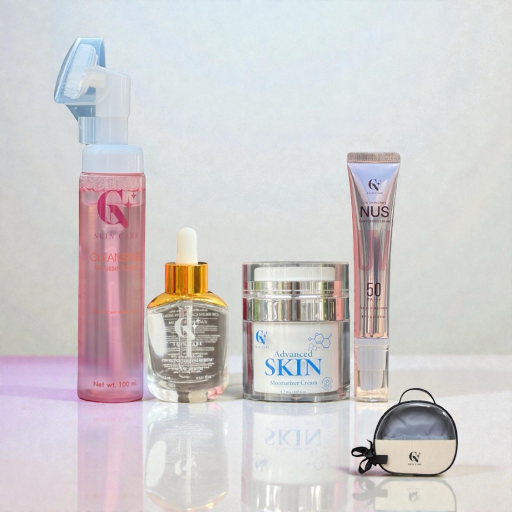 CN Exclusive Set เซตพิเศษ ครบเซ็ต โฟมเซรั่มมอยส์กันแดด แถมฟรีกระเป๋าใส่สกินแคร์1ใบ