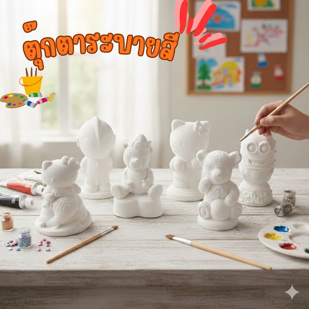 ตุ๊กตาระบายสี ตุ๊กตาปูนปลาสเตอร์ เสริมพัฒนาการ ลายมาใหม่!!