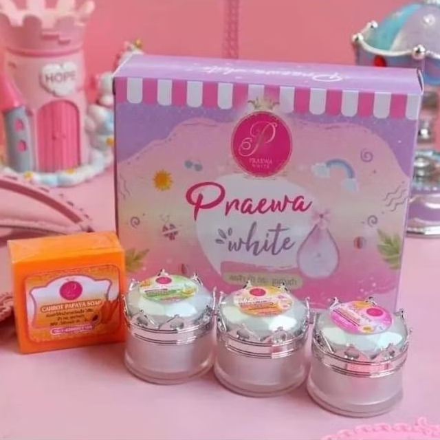 Praewa White ครีมแพรวาไวท์ (ชุดใหญ่4ชิ้น) 12g.