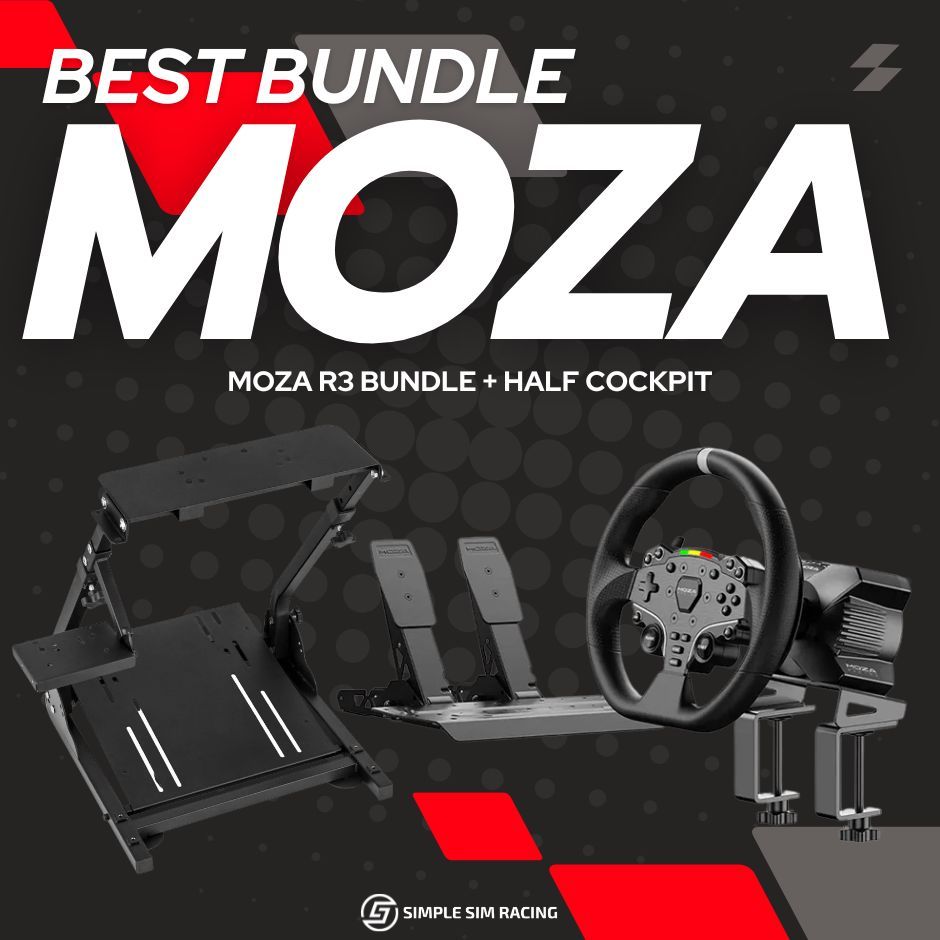 *พร้อมจัดส่ง* Moza R3 Bundle (2 Pedals) + Half Cockpit