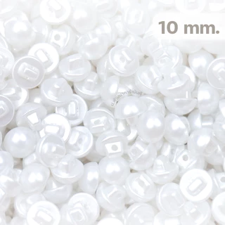 กระดุมมุกก้านพลาสติก 10mm/11.5mm กระดุมมุกขาวเงา กระดุมเสื้อ กระดุมงานเย็บ กระดุมมุกแบบมีก้านหลัง พร้อมส่ง