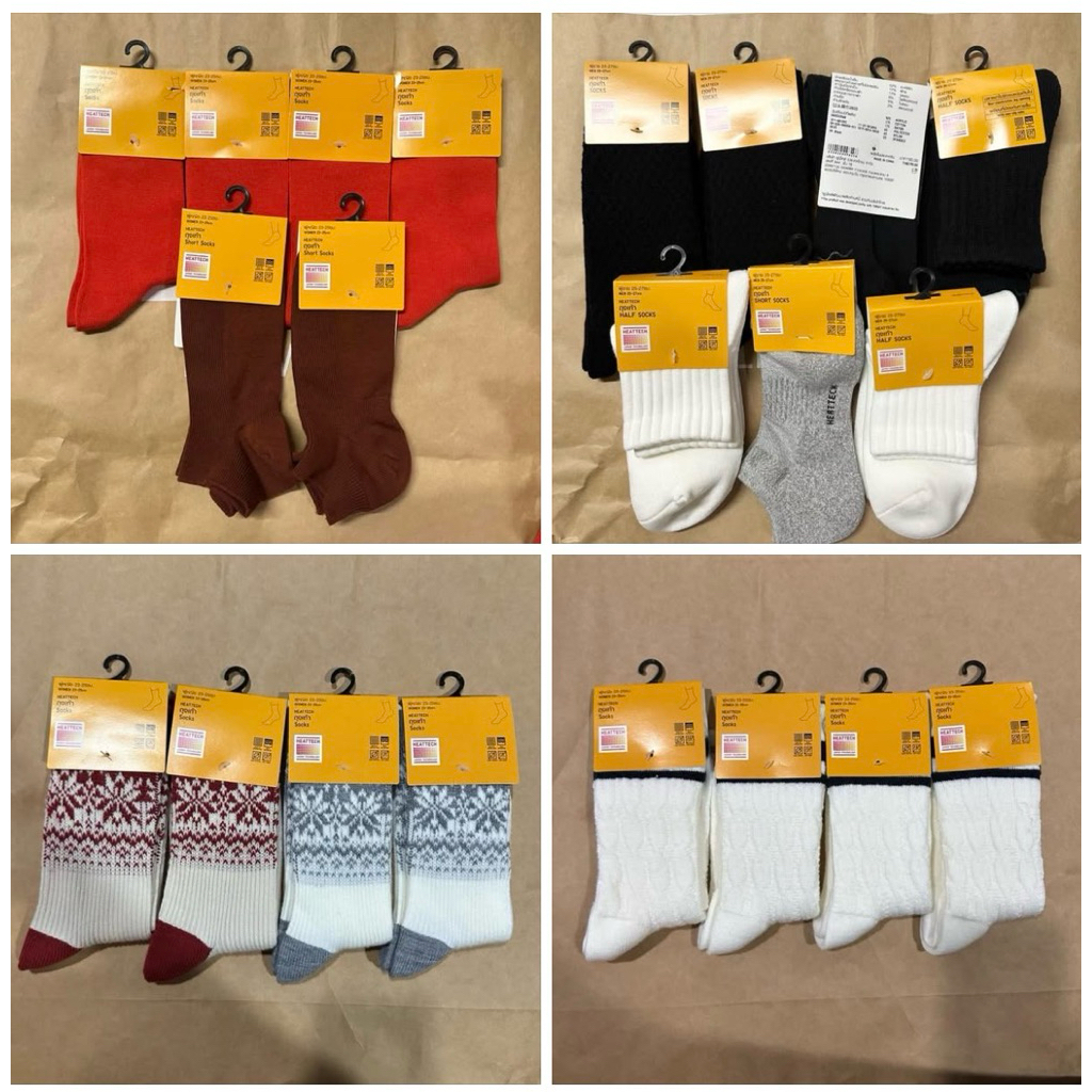 ถุงเท้าฮีทเทค Uniqlo heattech ของใหม่ ช๊อปไทย ของผู้หญิงและผู้ชาย