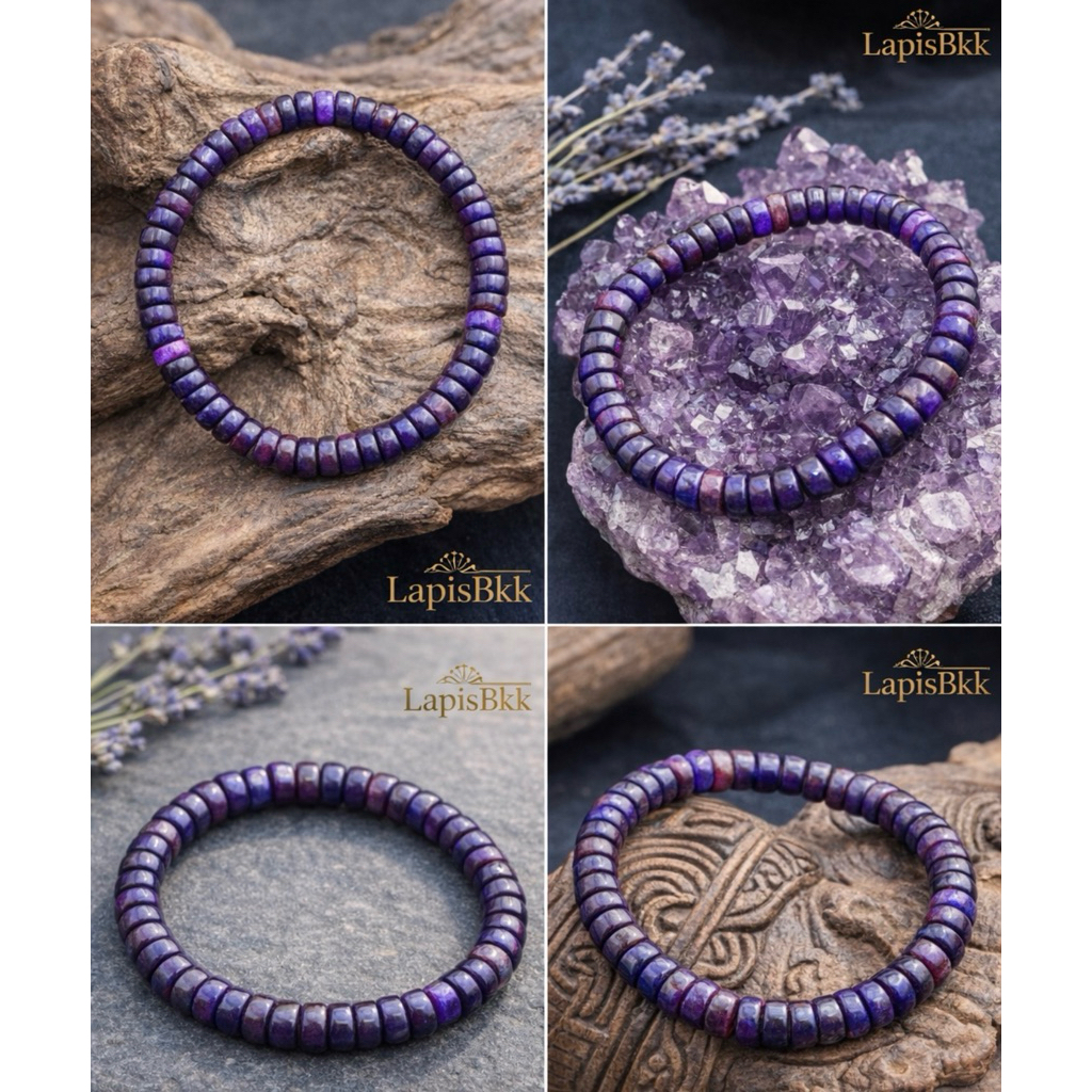 Natural Sugilite Bracelet 6MM – Top Quality Namibian Sugilite | Genuine Purple Gemstone Bracelet | Rare Healing Crystal