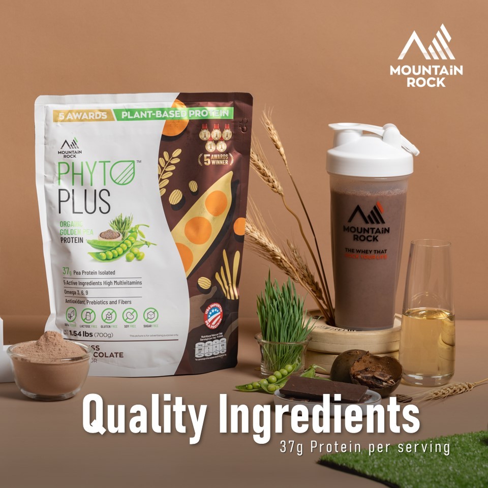 Mountain Rock Phyto Plus Golden Pea Protein 700g Swiss Chocolate | Plant Based Vegan โปรตีนพืช | Halal - รูปที่ 3