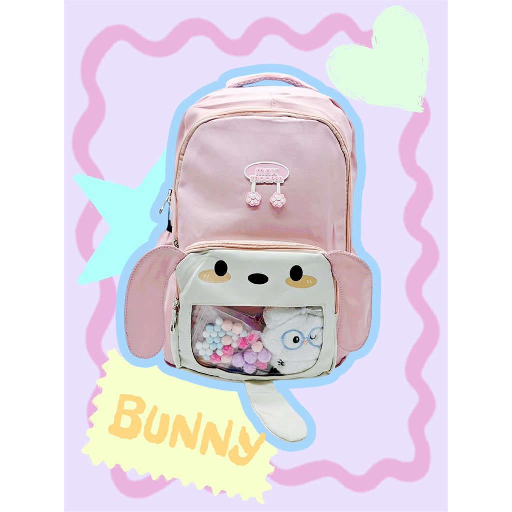 (9909) กระเป๋าเป้ กระต่ายหูตก Holland Lop กระเป๋านักเรียนแฟชั่น สีพาสเทล สีหวาน