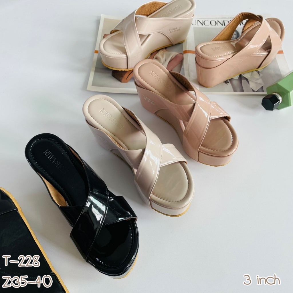 NIWA SHOES 🍋รองเท้าส้นเตารีด รองเท้าส้นสูง สีแต่ละสีคือแก๊ๆๆ รีบเก็บบบ รหัสสินค้า T-228