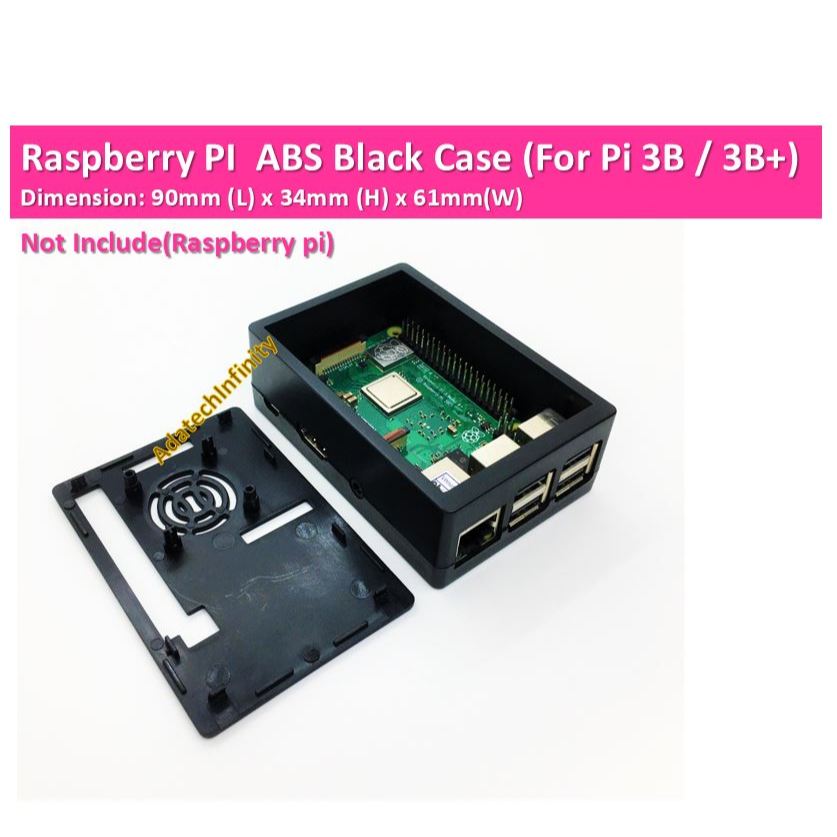 Raspberry PI  ABS Black Case (For Pi 3B+ /3B)