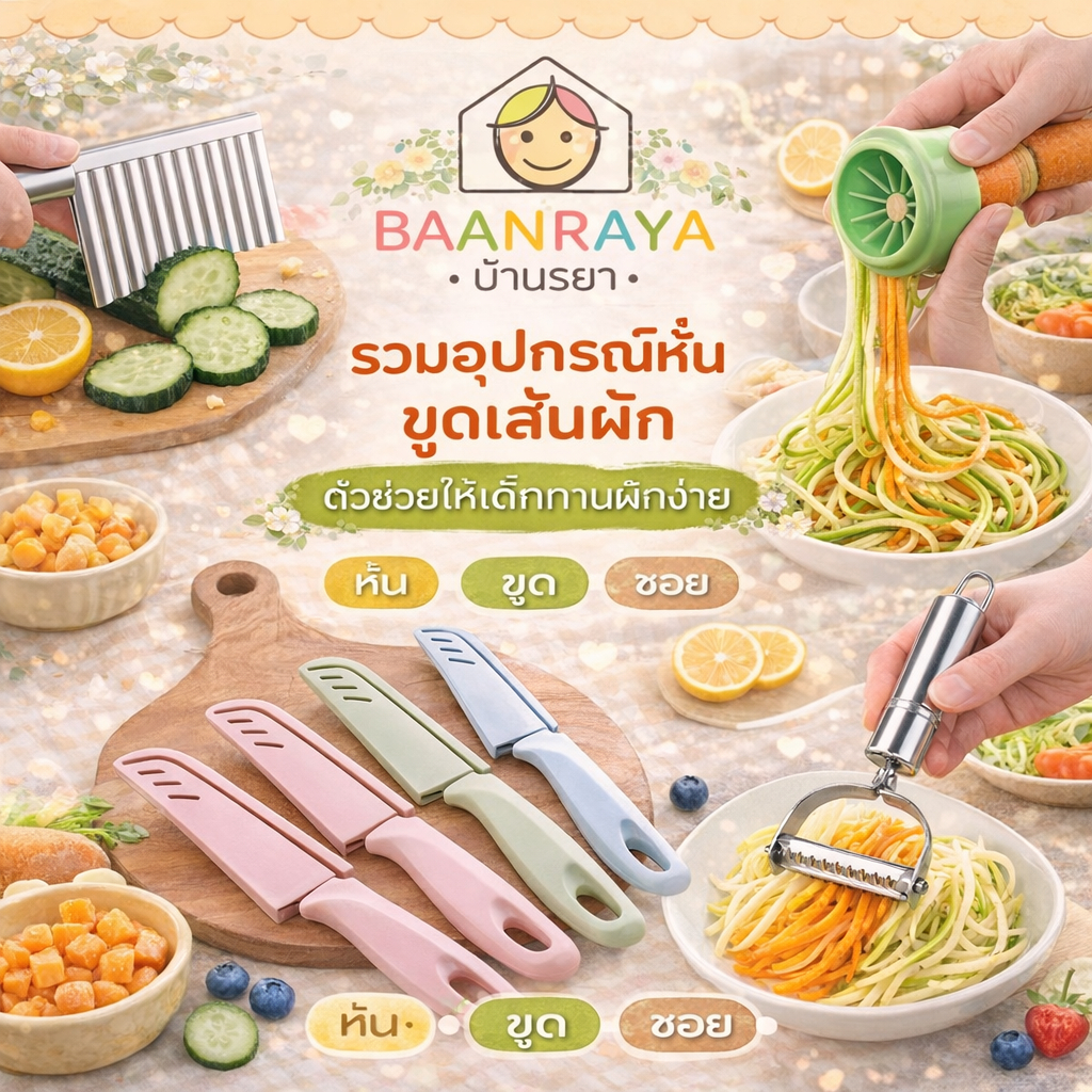 รวมอุปกรณ์หั่นผัก ขูดเส้นผัก | ตัวช่วยให้เด็กทานผักง่าย มีดซอย ที่ขูดเส้น เครื่องทำสปาเก็ตตี้ผัก Baan Raya – โปรปัง