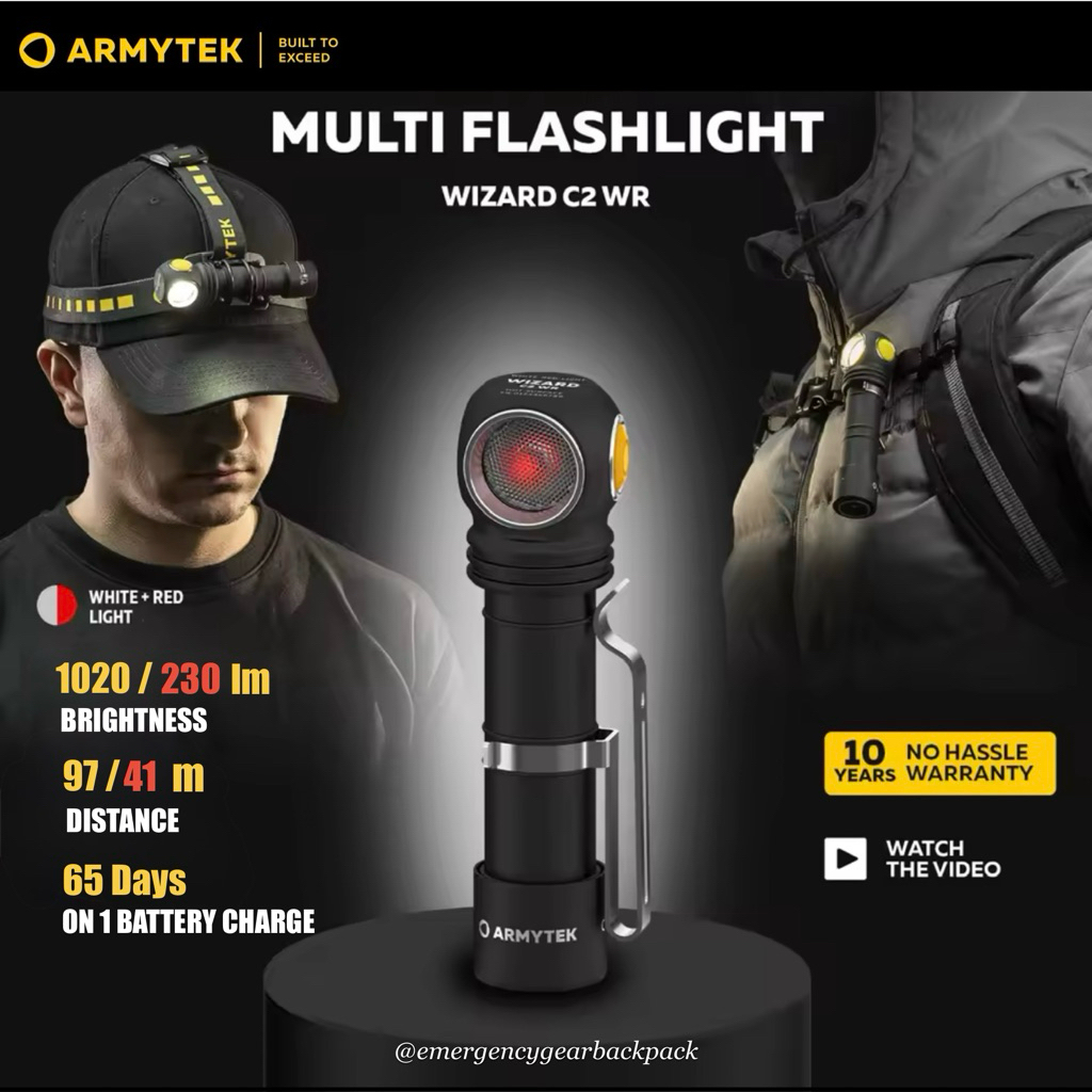 Armytek Wizard C2 WR White + Red Light 1100 lm 98 m