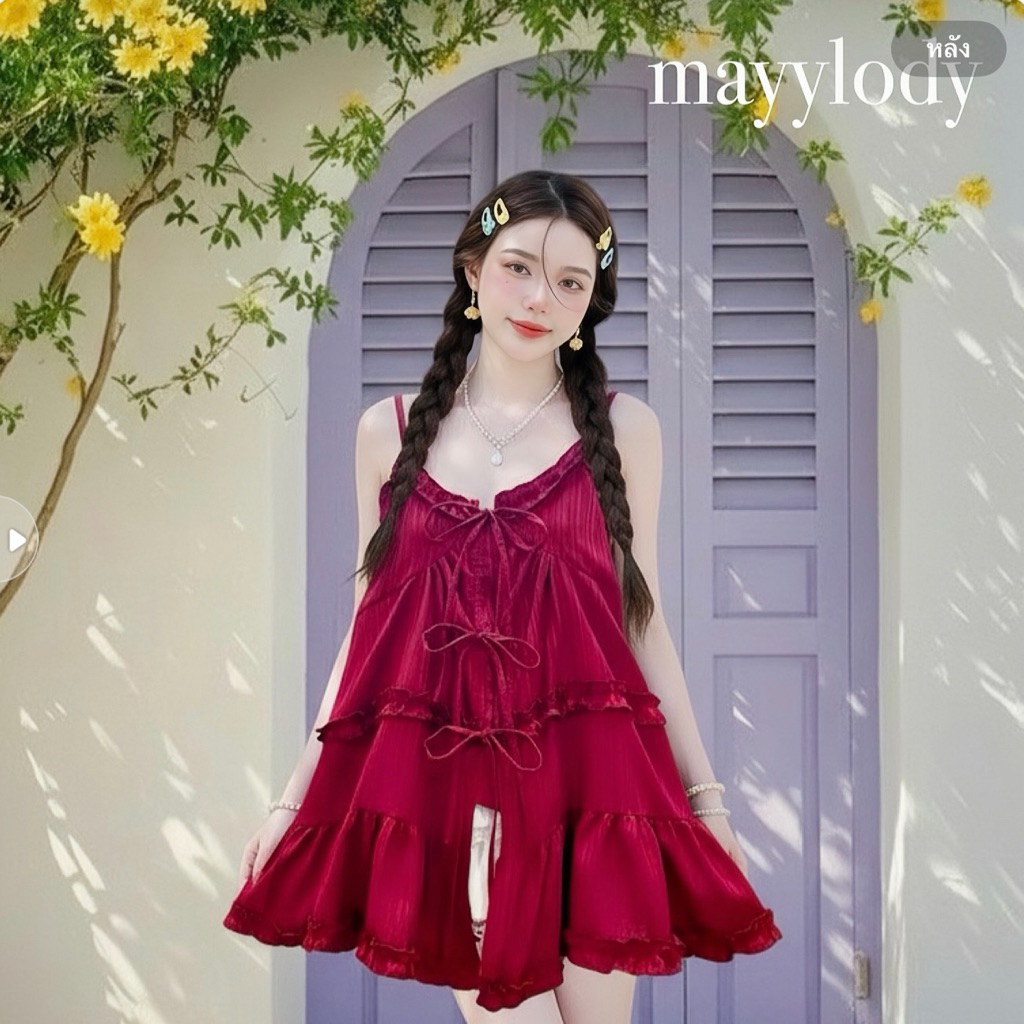 ❤️mayylody❤️ Korea Dress เสื้อสายเดี่ยว สไตล์เกาหลี ใส่เป็นเลเยอร์ตัวนอกน่ารักสุดๆ🌹🌹🌹 อกถึง-38 นิ้ว (เสื้อโคเรีย)