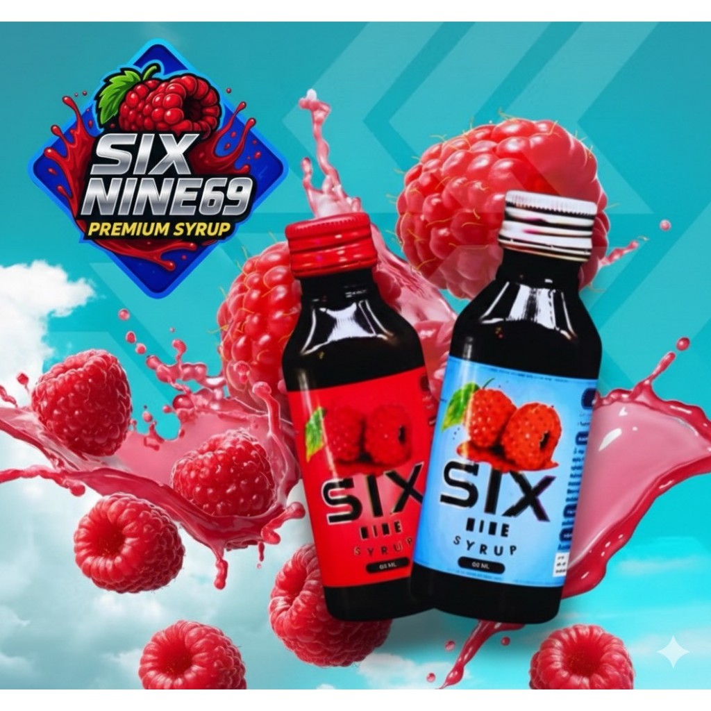 [1 ขวด]Six-Nine🍒 69 ไซรัป ขวด60ml. ฝาเทา ฝาแดง ของแท้💯