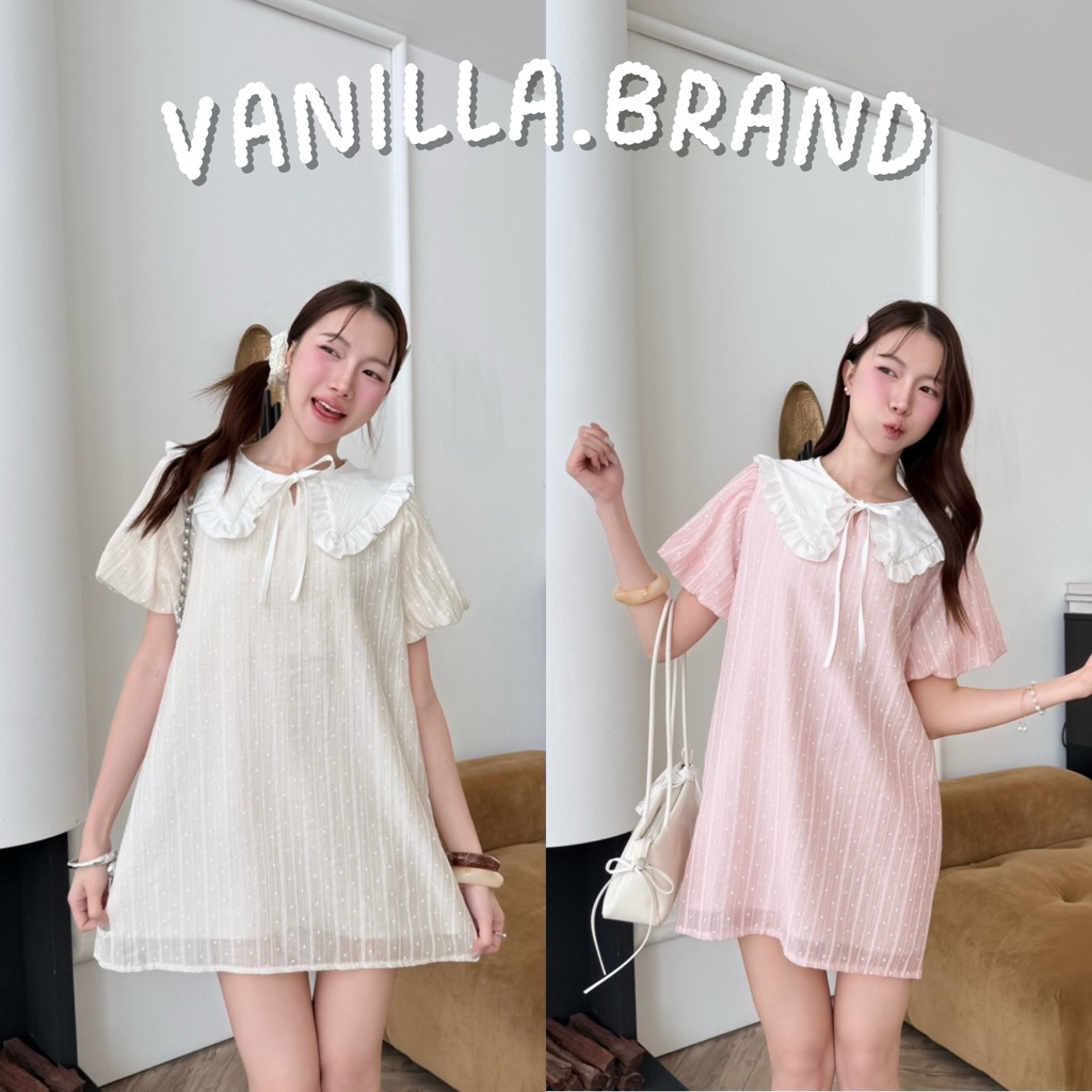 เดรสทรงตรง คอปกระบาย -ttm / VB0643