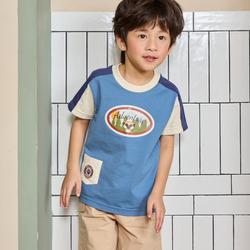 e’clat เสื้อผ้าเด็ก เสื้อยืดเด็ก คอกลม สกรีนลาย มีกระเป๋า เสื้อเด็กผู้ชาย 1-6ปี ผ้า100%cotton ใส่สบาย 9157