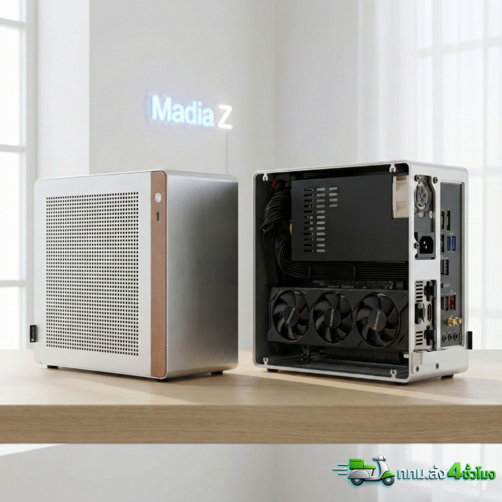 ส่งทันที เคส itx จิ๋ว ใส่การ์ดจอได้ ของแท้ประกันศูนย์ไทย Media Z nv10 silver low profile jonsbo