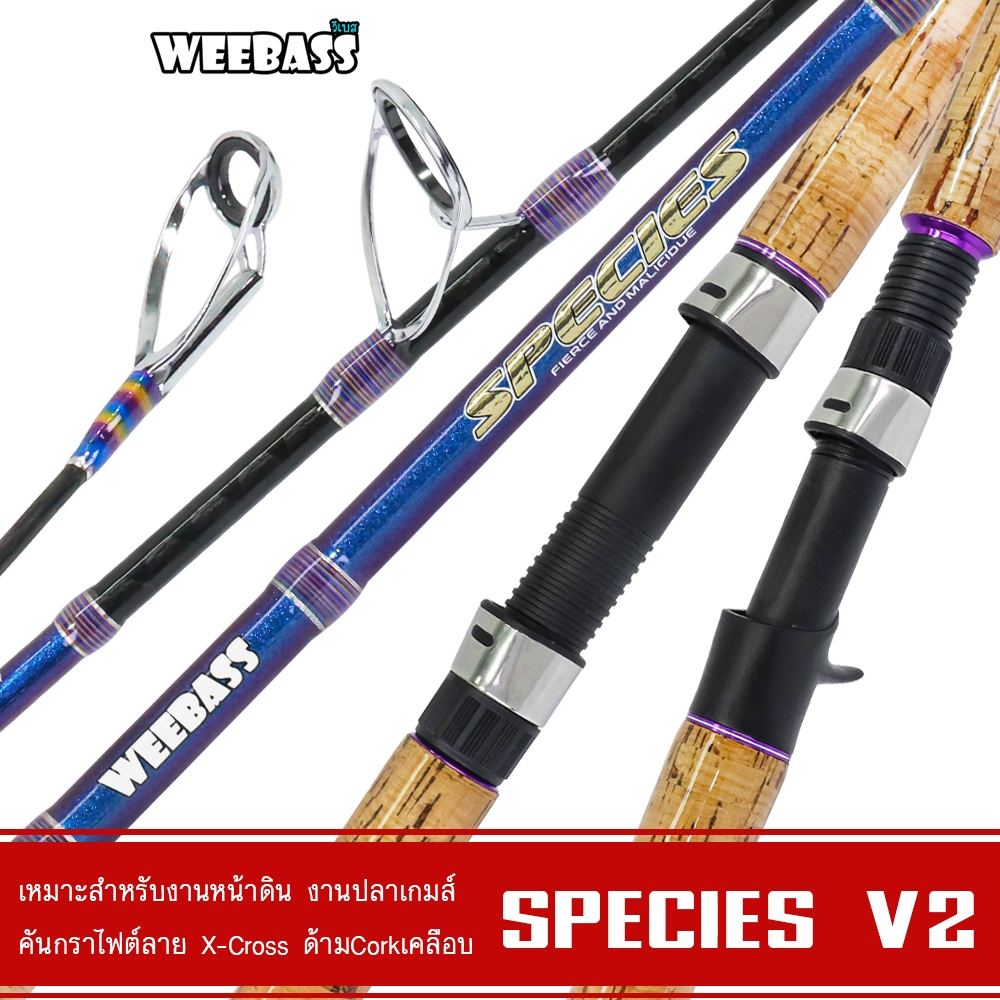WEEBASS ROD คันเบ็ด - รุ่น SPECIES V2 (คัน2ท่อน) คันหน้าดิน ตันตกหน้าดิน คันเบ็ดตกปลา