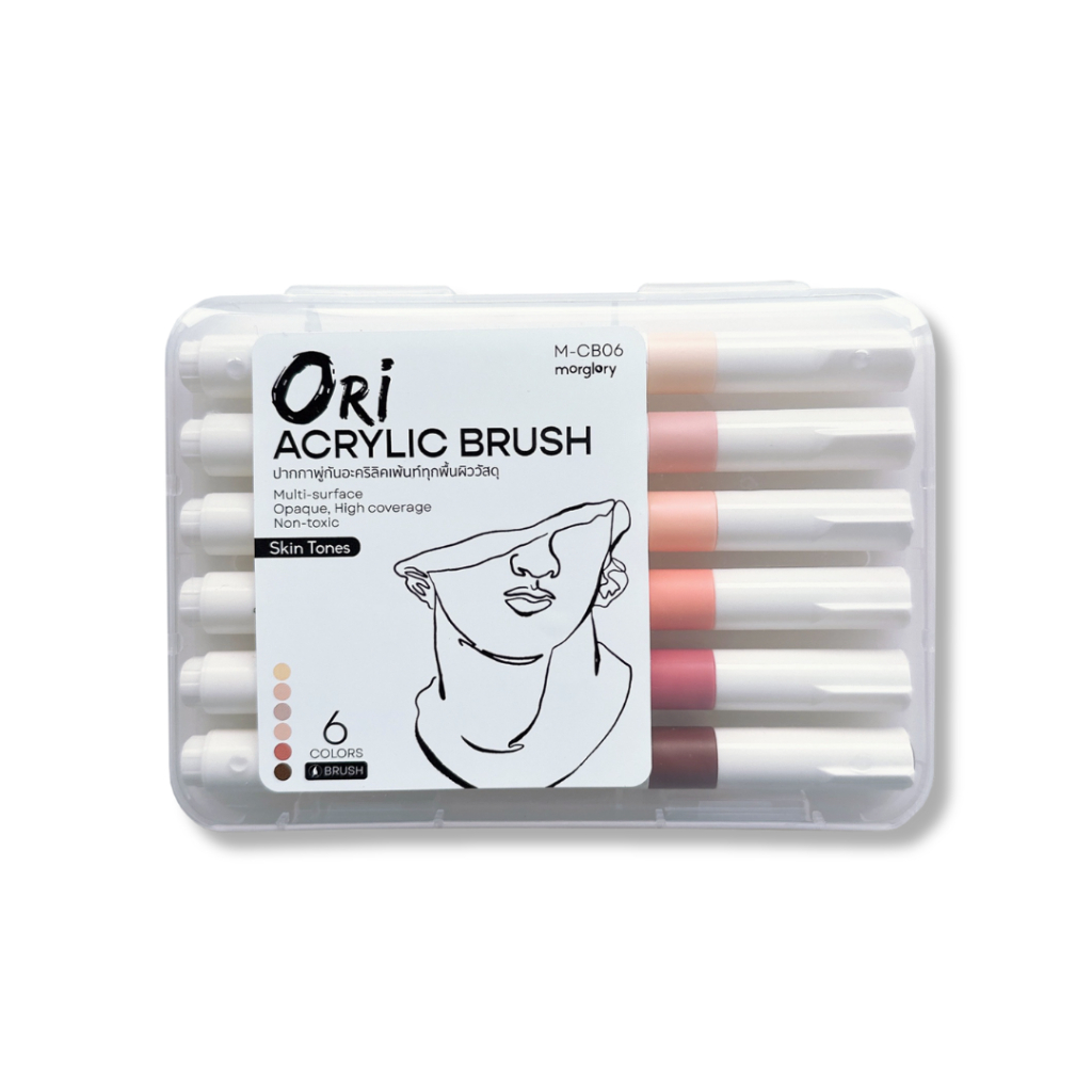 ORI Acrylic Brush ปากกาอะคริลิค หัวพู่กัน Skin tones 6 สี
