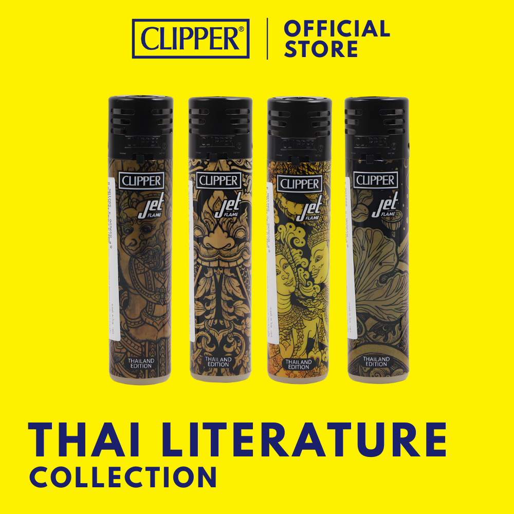 ไฟแช็ค คลิปเปอร์ Clipper Lighters Jet Flame Thai Literature Collection ไฟแช็คปรับขนาดไฟได้ จุดไฟให้แสงสว่างแบบพกพาสะดวก