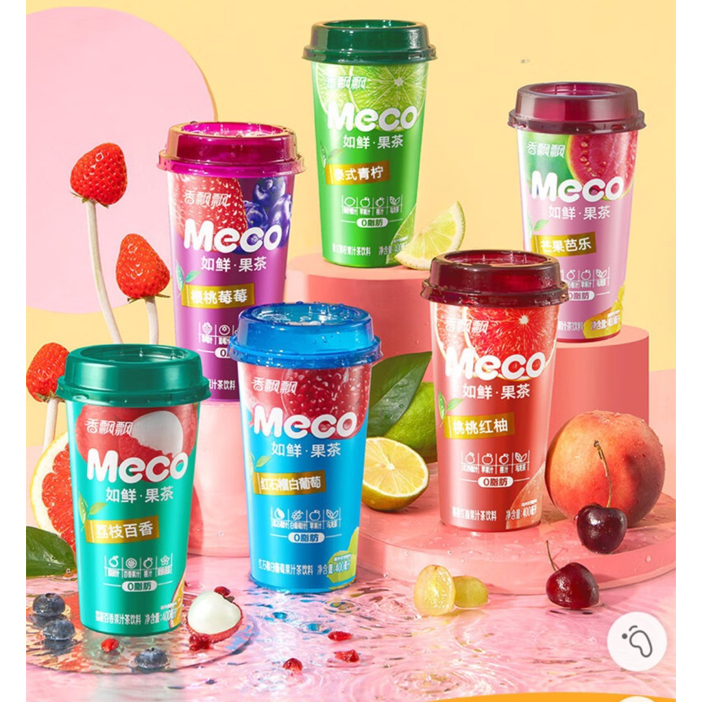 MeCo ชาผลไม้ รสทับทิม & องุ่นขาว | เครื่องดื่มชาอู่หลงผลไม้ สดชื่น ดื่มง่าย