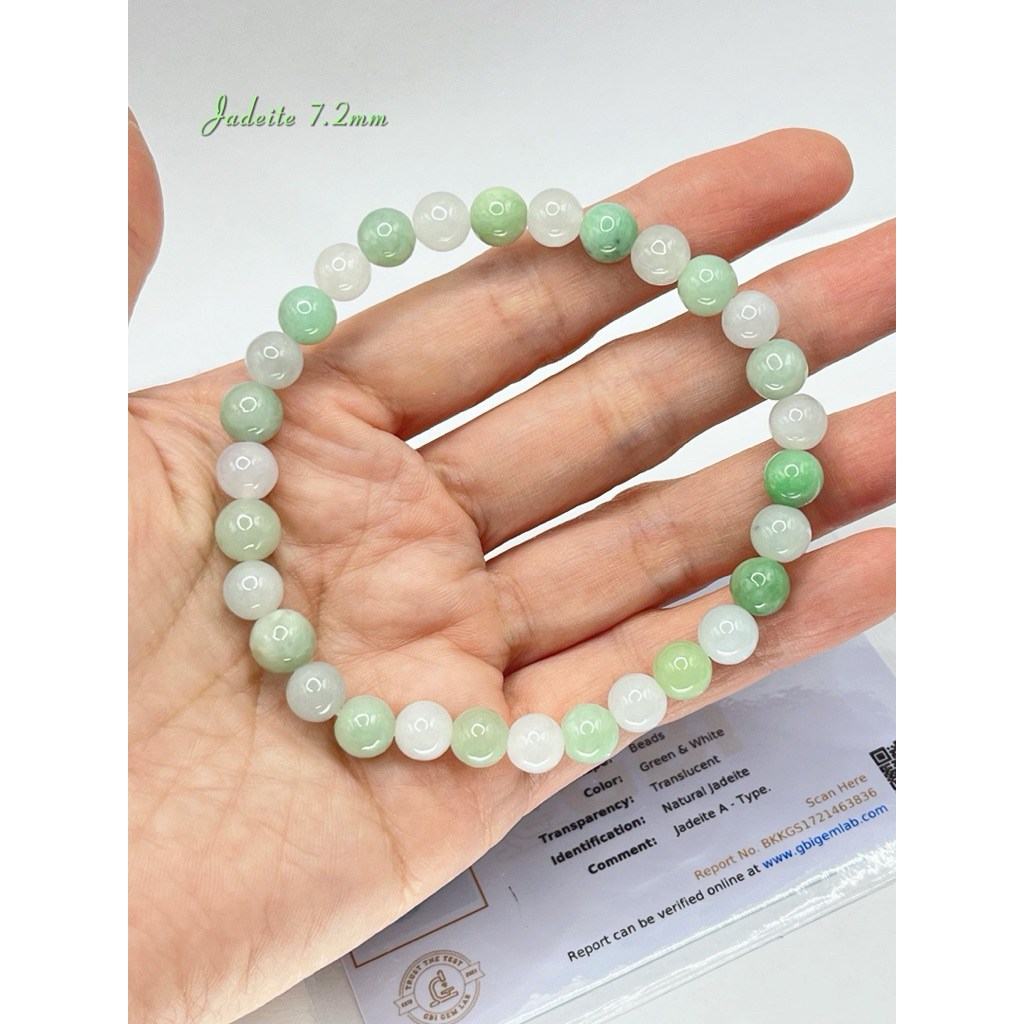 สร้อยข้อมือหยกพม่าแท้สีหายากเขียวแอปเปิ้ล มีใบเซอร์ ให้ทุกเส้นค่ะ หยกแท้ธรรมชาติสีสวยลาย เขียวแอปเปิ้ลธรรมชาติ