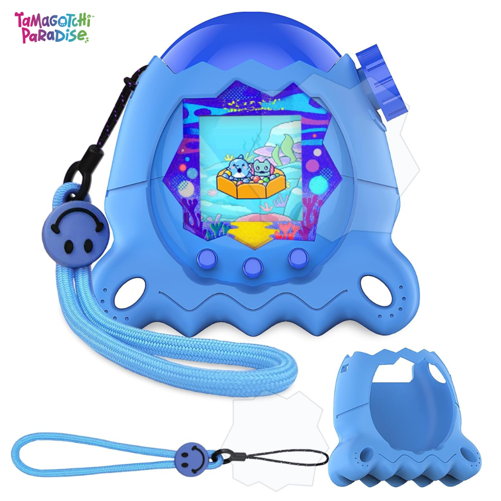 เคสซิลิโคนสำหรับ Tamagotchi Paradise มาพร้อมฟิล์มกันรอยหน้าจอ สายคล้องนิ้ว ป้องกันรอยนิ้วมือ ป้องกันการตกกระแทก