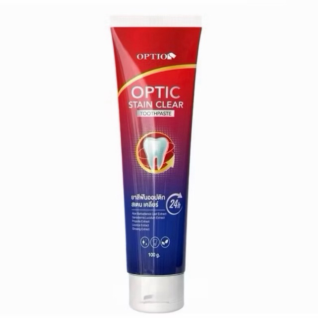ยาสีฟันออพชั่น ออปติก สเตน เคลียร์ ทูธเพสต์ OPTION OPTIC STAIN CLEAR TOOTHPASTE 100g.