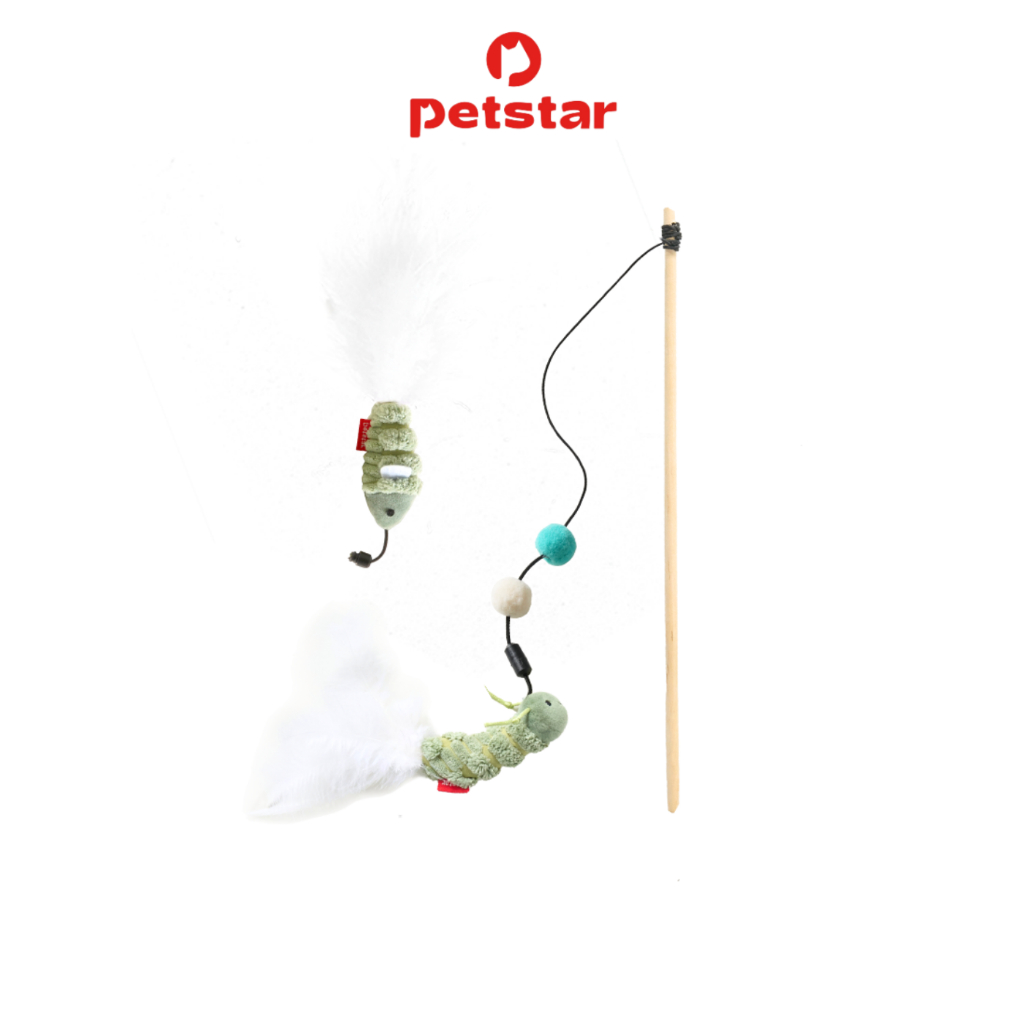 Petstar ไม้ตกแมว ของเล่นแมว ชุดของเล่นไม้ตกแมว Pet toy ช่วยเสริมทักษะ กระตุ้นการเล่นและออกกำลังกาย