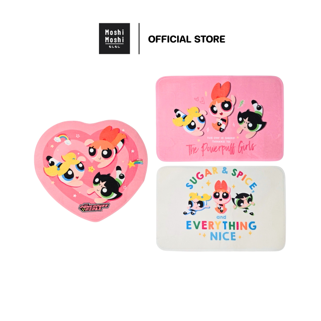 Moshi Moshi พรมเช็ดเท้า พรมตกแต่ง ลาย The Powerpuff Girls ลิขสิทธิ์แท้ รุ่น 6100007825-7827