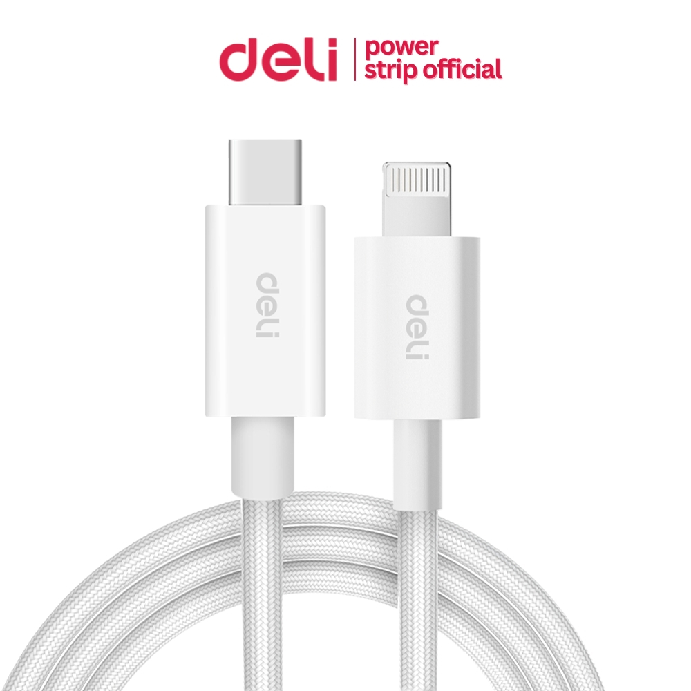 Deli สายชาร์จ Type-C to lighting 20W สายชาร์จไว PD สายยาว 1/2 เมตร สายถักไนลอน Fast Charging  data cable
