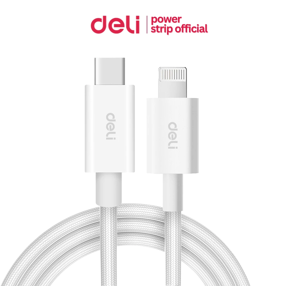 Deli สายชาร์จ Type-C to lighting 20W สายชาร์จไว PD สายยาว 1/2 เมตร สายถักไนลอน Fast Charging data cable