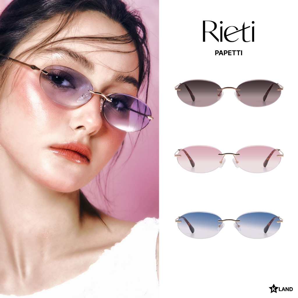 Rieti PAPETTI แว่นกันแดด UV400 แท้ สไตล์มินิมอลเกาหลี ถนอมสายตา