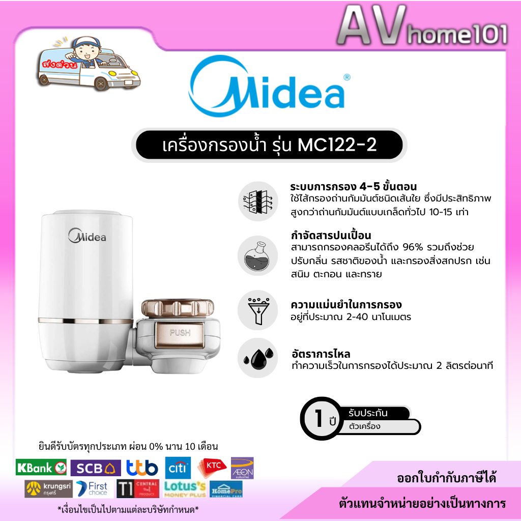 midea เครื่องกรองน้ำ 2 ลิตร รุ่น MC122-2