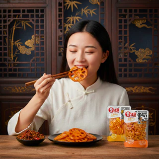 ขนม ของทานเล่น รากบัว มันฝรั่ง หน่อไม้ รวมรสความอร่อย ปรุงรสหม่าล่าเสฉวน 60กรัม รสเผ็ดเบาๆ กรอบหอมอร่อย