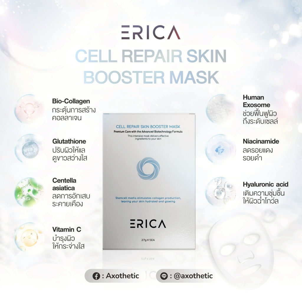 Erica Exosome Cell Repair Skinbooster Mask (1แผ่น)