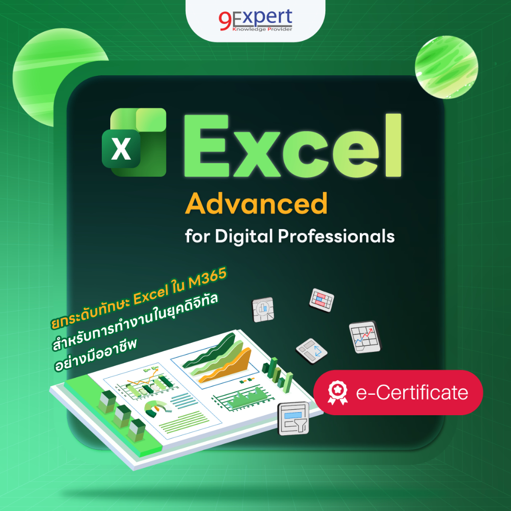 9Expert | คอร์สออนไลน์ Excel Advanced for Digital Professionals